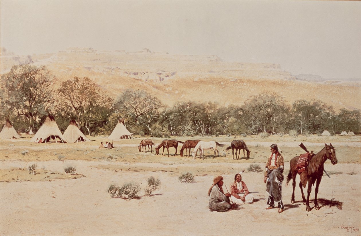 Indický tábor, Denver, Colorado od Henry Francois Farny