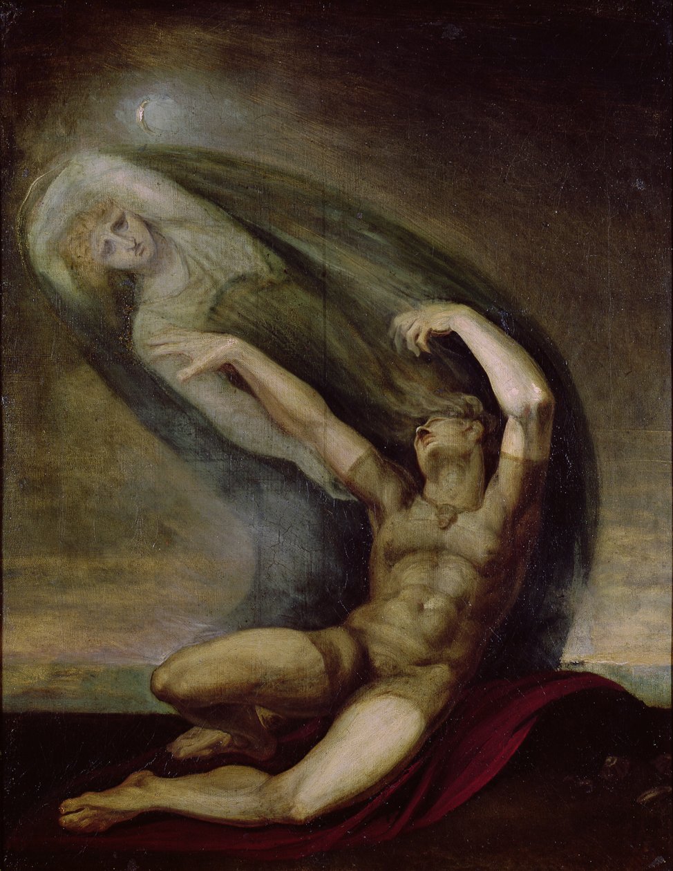 Achilles hledá stín Patrokla, 1803 od Johann Heinrich Füssli