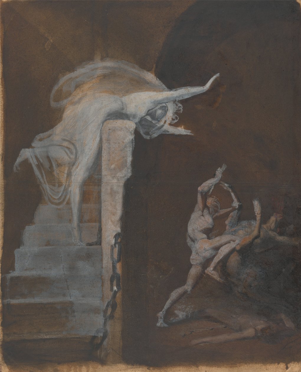 Ariadne Sledování boje Theseuse s Minotaurem od Johann Heinrich Füssli