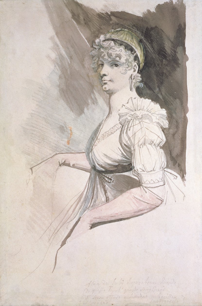Portrét paní Fuseli, kolem roku 1798 (wc nad tužkou na papíře) od Johann Heinrich Füssli