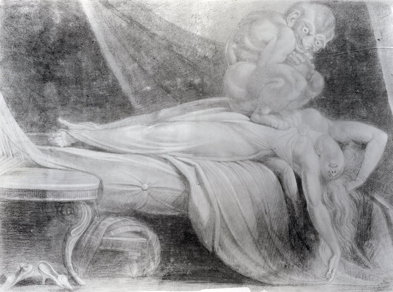 The Nightmare, 1781 (křída na papíře) od Johann Heinrich Füssli
