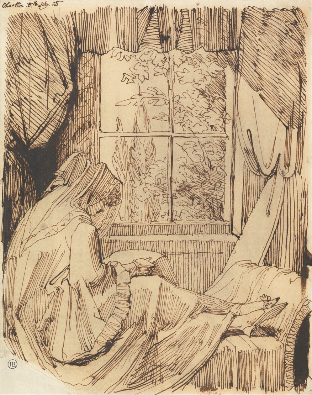 Žena, čtení, sedící před oknem od Johann Heinrich Füssli