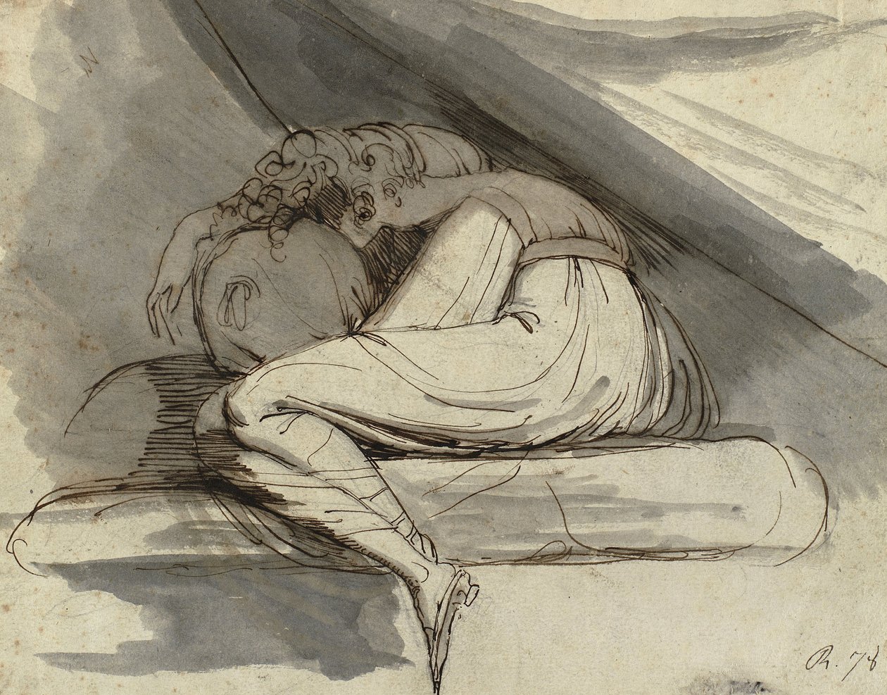Žena sedící, stočená od Johann Heinrich Füssli