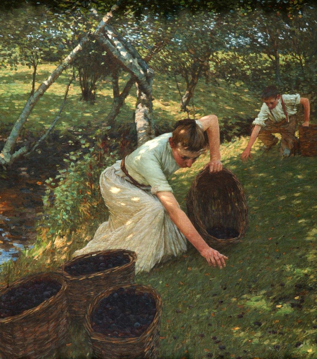 Shromažďování švestek od Henry Herbert La Thangue