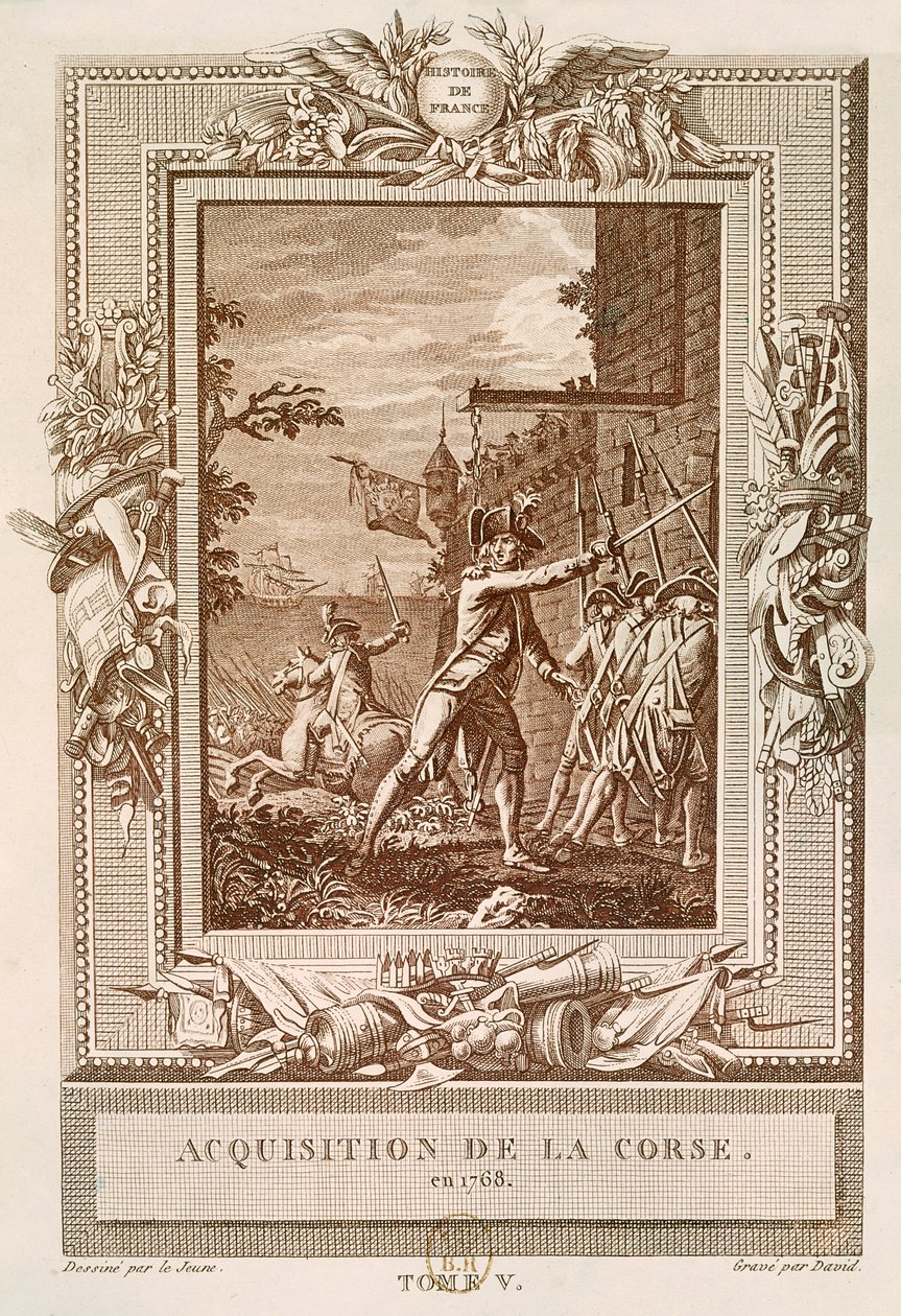 Získání Korsiky v roce 1768, vyryto Davidem od Henry Le Jeune