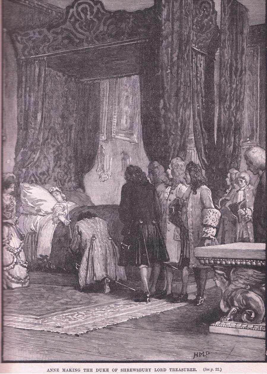 Anne dělá vévodu ze Shrewsbury Lordem pokladníkem AD 1714 od Henry Marriott Paget