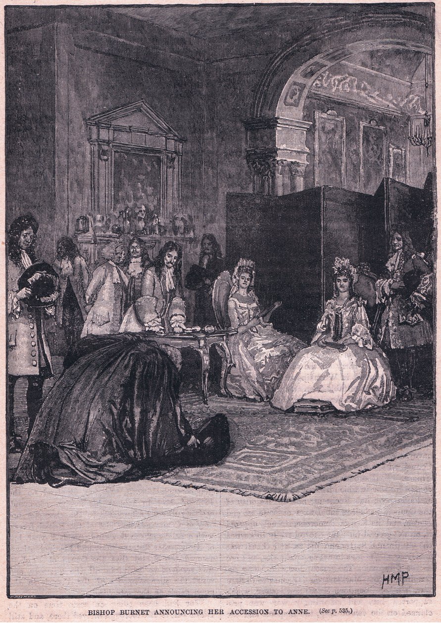 Bishop Burnet oznamuje její nástup k Anně AD 1702 od Henry Marriott Paget