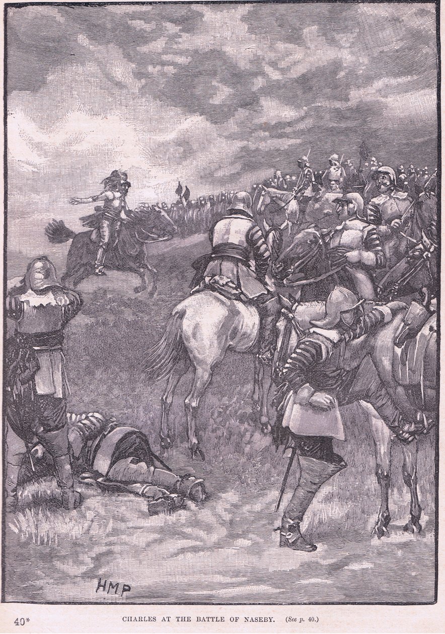 Karel v bitvě u Naseby 1645 od Henry Marriott Paget