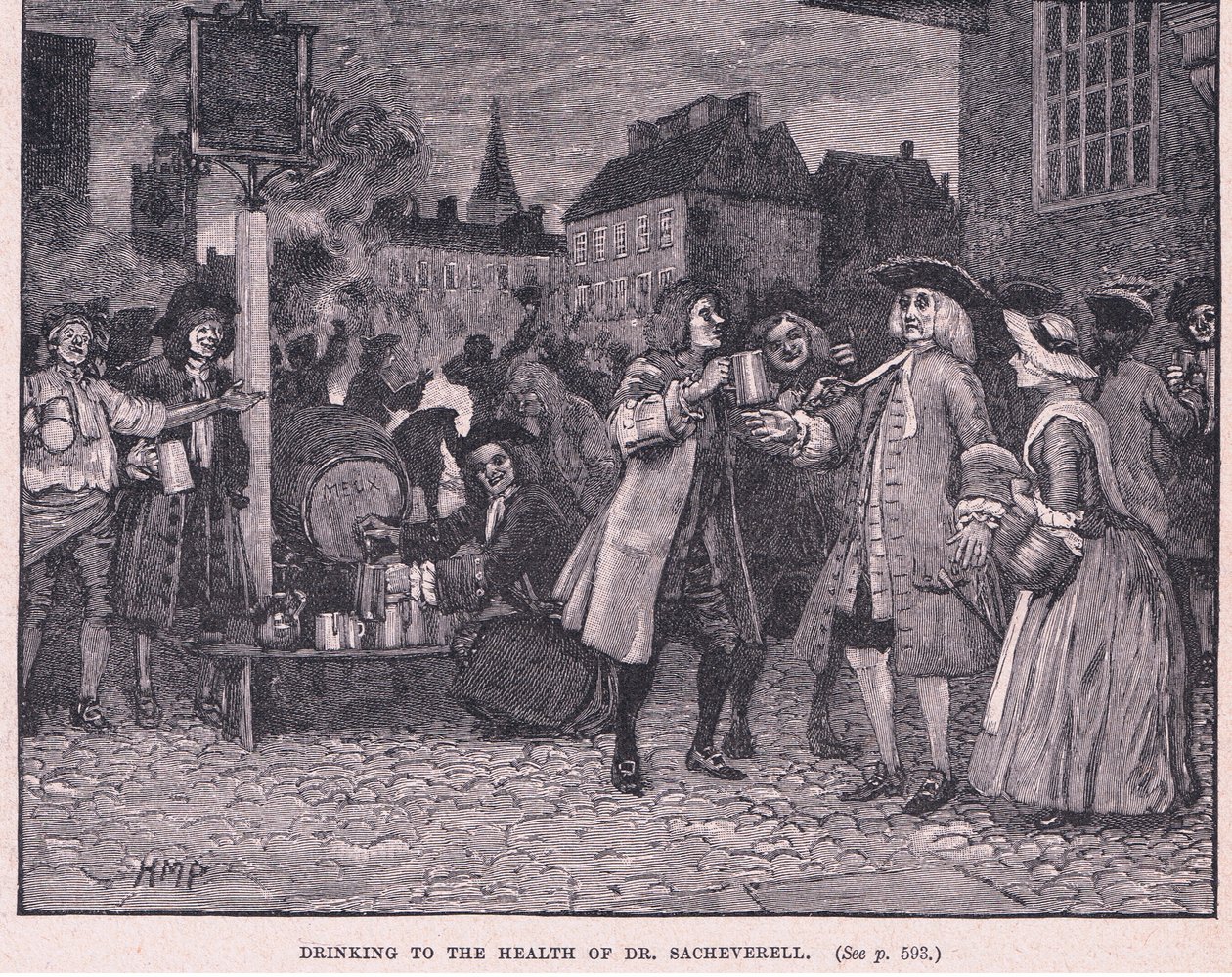 Pití zdraví Dr. Saheverella AD 1710 od Henry Marriott Paget