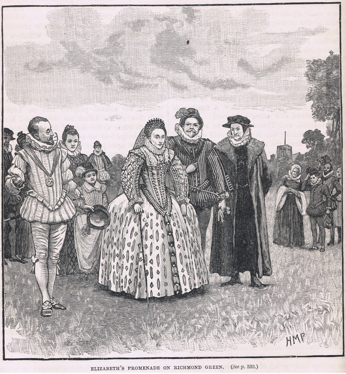 Alžbětina promenáda na Richmond Green 1603 od Henry Marriott Paget