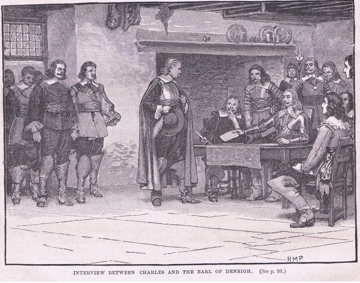 Rozhovor mezi Charlesem a hrabětem z Denbigh AD 1644 od Henry Marriott Paget