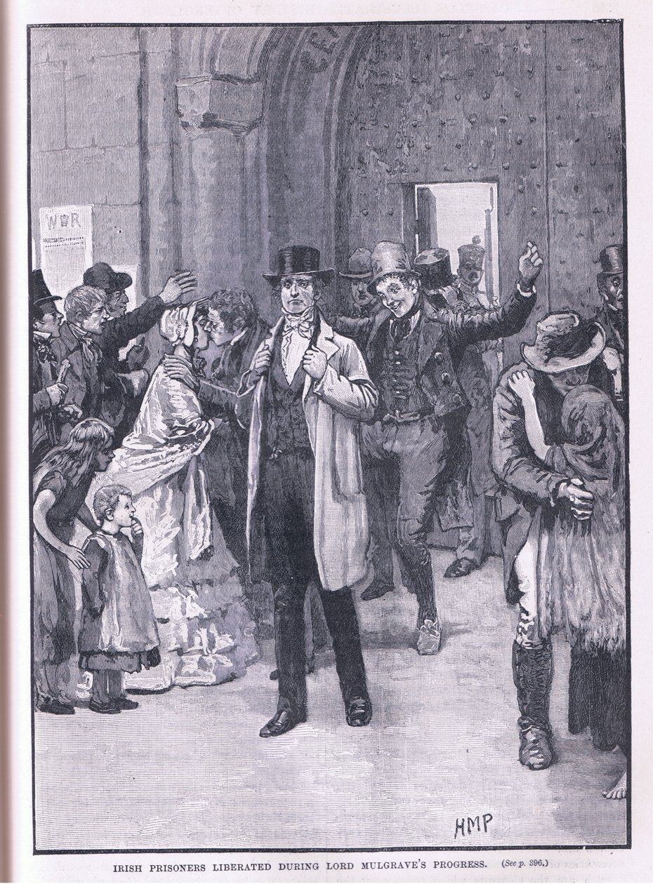 Irští vězni osvobození během postupu lorda Mulgravea AD 1836 od Henry Marriott Paget