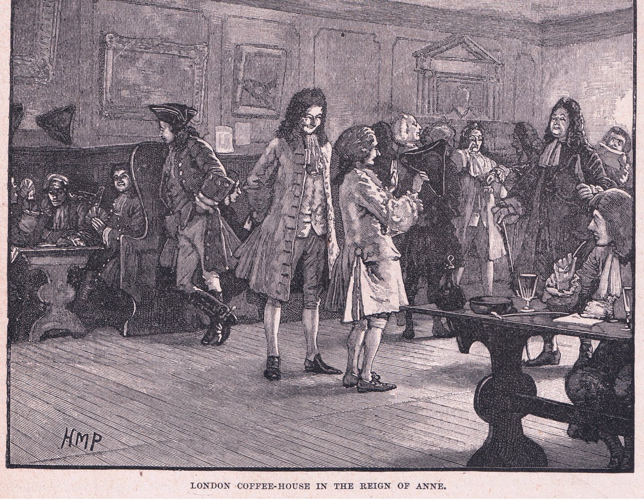 Londýnská kavárna za vlády Anny kolem roku 1710 od Henry Marriott Paget