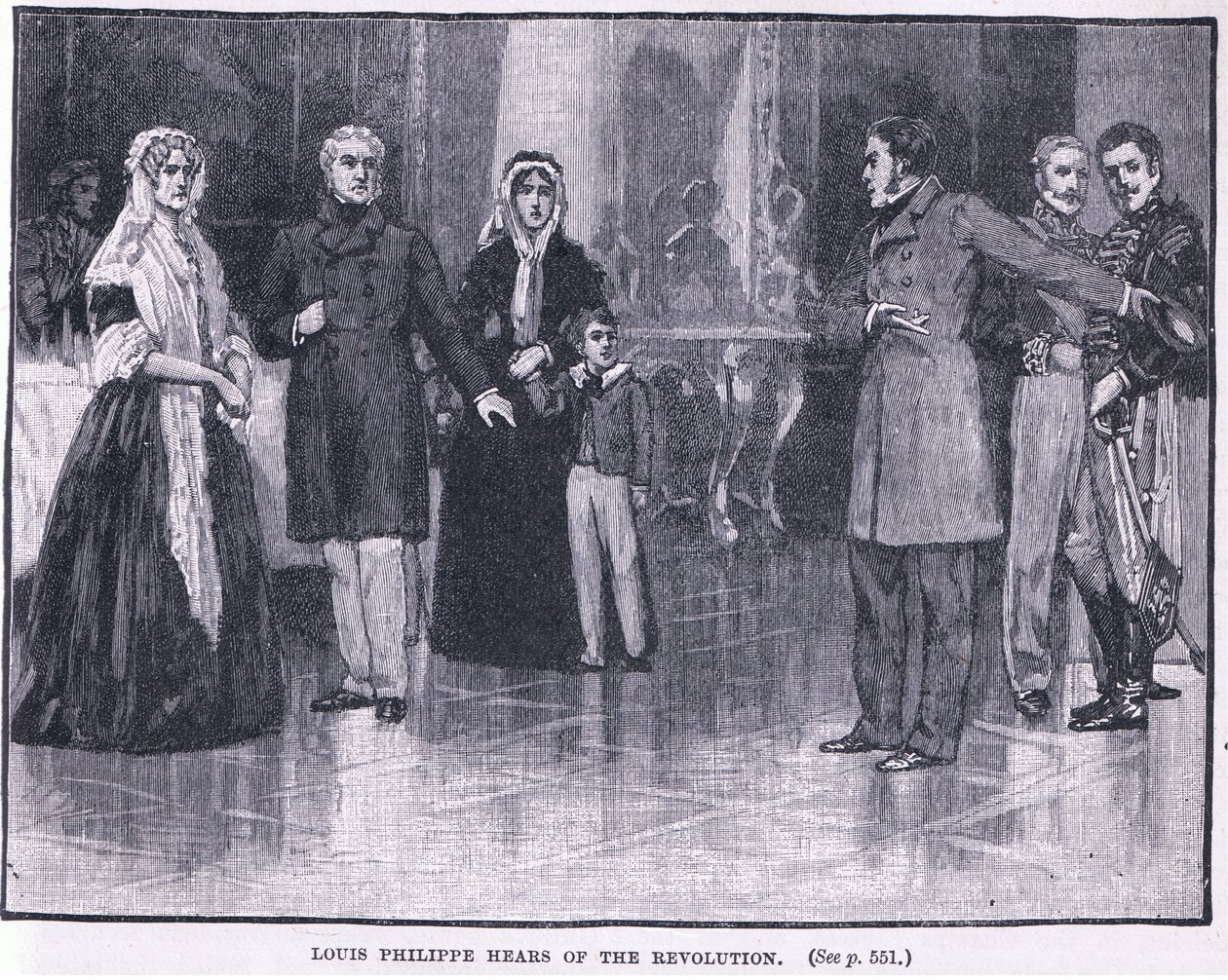 Louis Philippe slyší o revoluci 1847 od Henry Marriott Paget