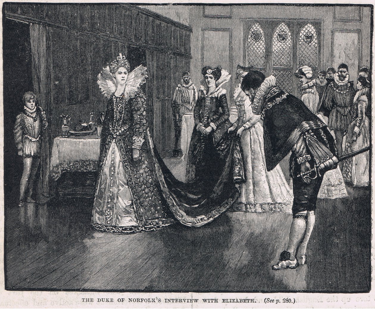 Rozhovor vévody z Norfolku s Elizabeth 1569 od Henry Marriott Paget
