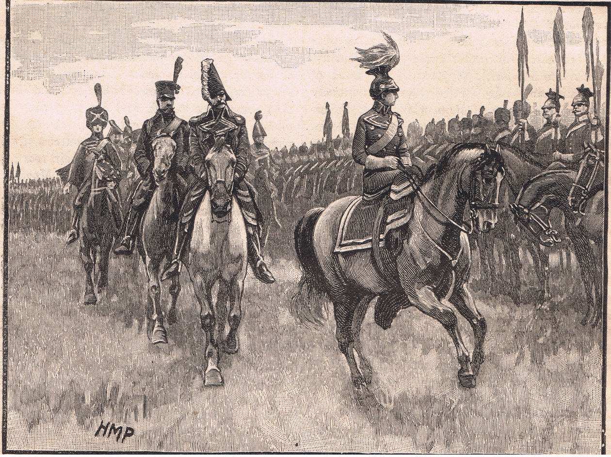 Královna Pruska přezkoumává armádu AD1806 od Henry Marriott Paget