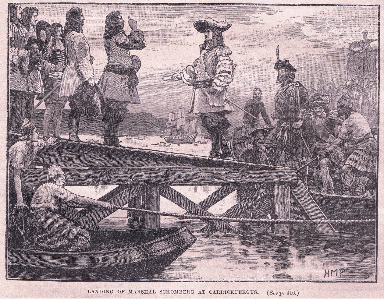 Přistání maršála Schomberga v Carrickfergus AD 1689 od Henry Marriott Paget
