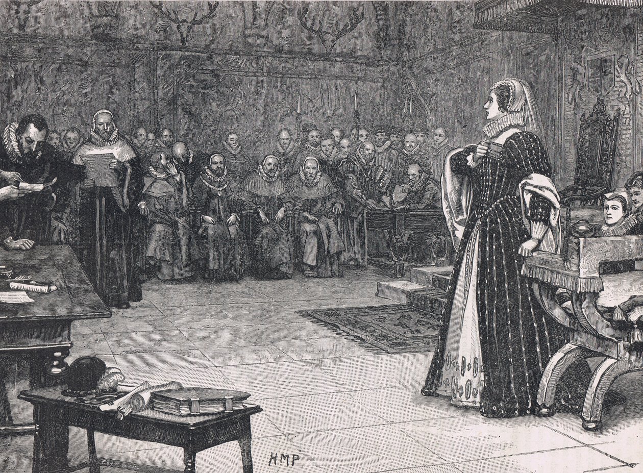 Proces s Marií královnou Skotů na zámku Fotheringay 1586 od Henry Marriott Paget