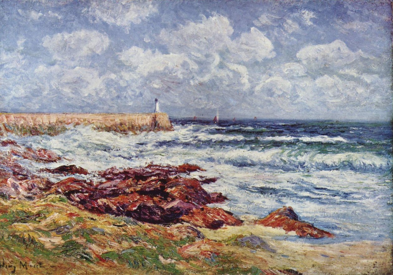Molo přístavu AudiernenFrancais: Le port dAudiernen od Henry Moret