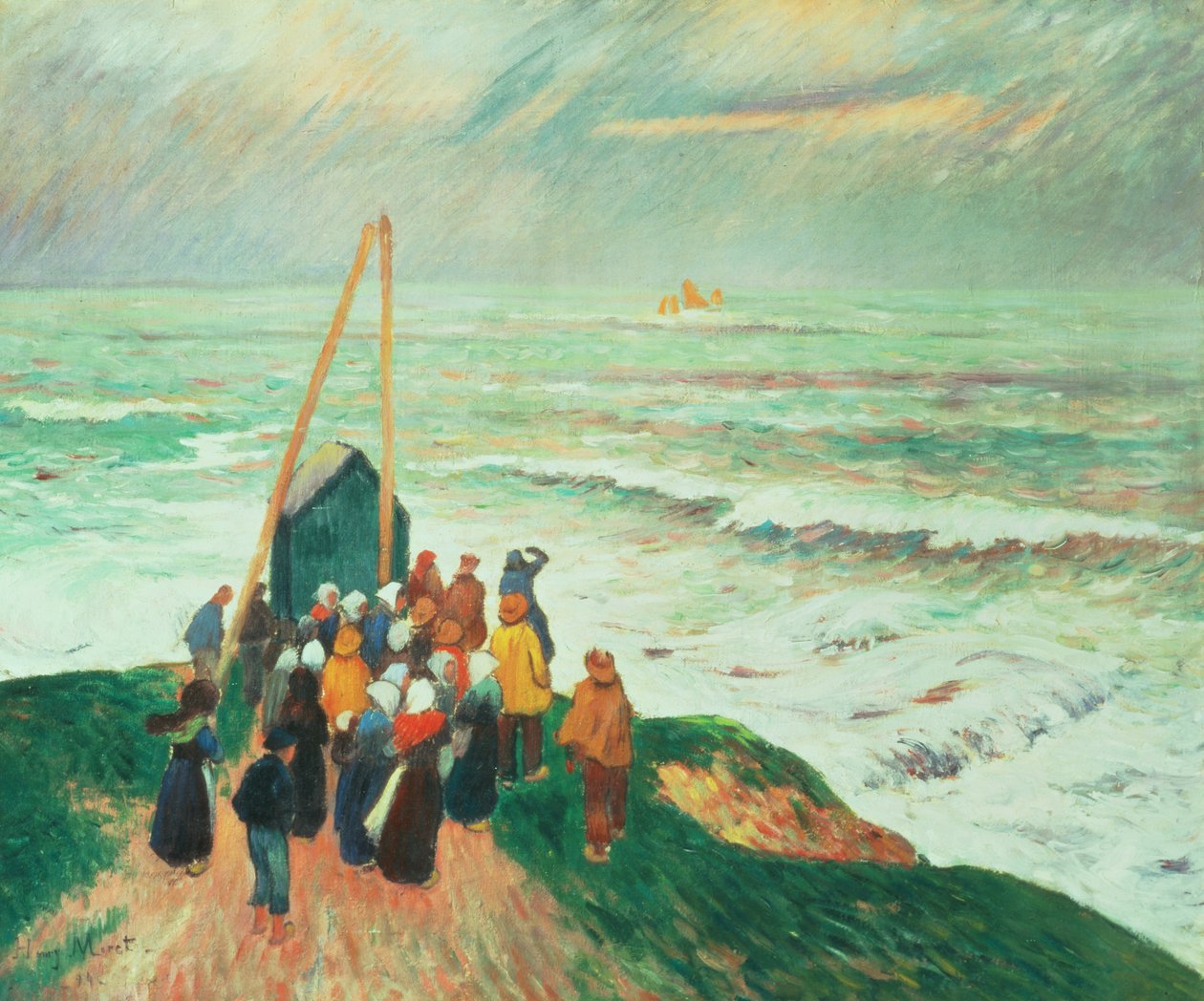 Čekání na návrat rybářů v Bretani, 1894 od Henry Moret