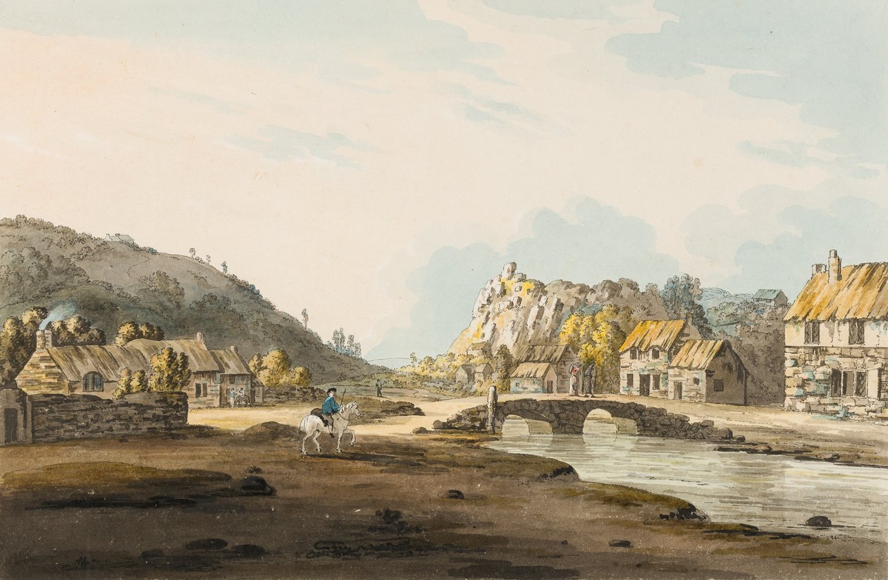 Tolcarne Bridge [Newlyn], cca 1804 (wc na papíře) od Henry Pendarves Tremenheere