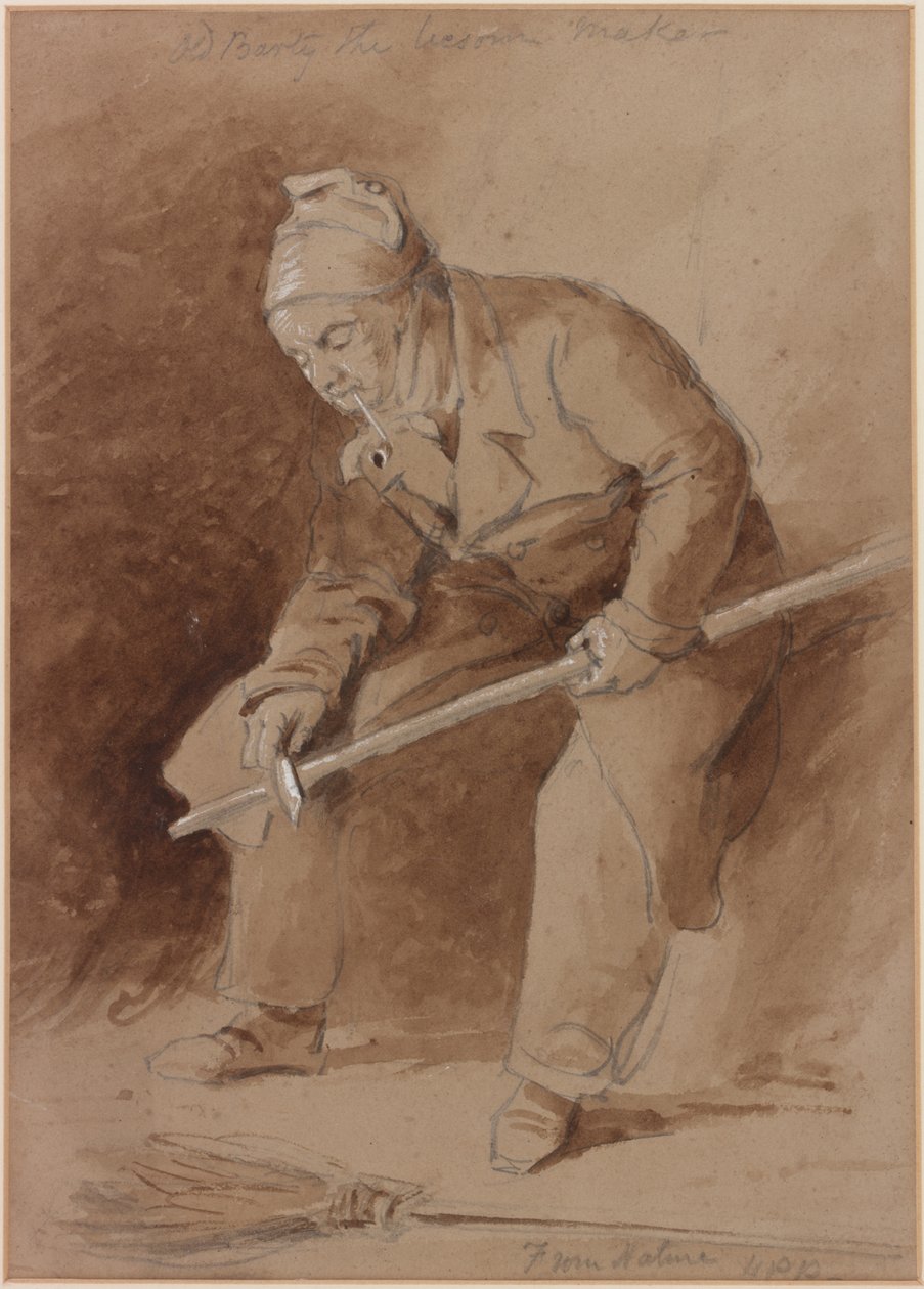 Old Barty the Besom Maker (bc, tužka a wc na papíře) od Henry Perlee Parker