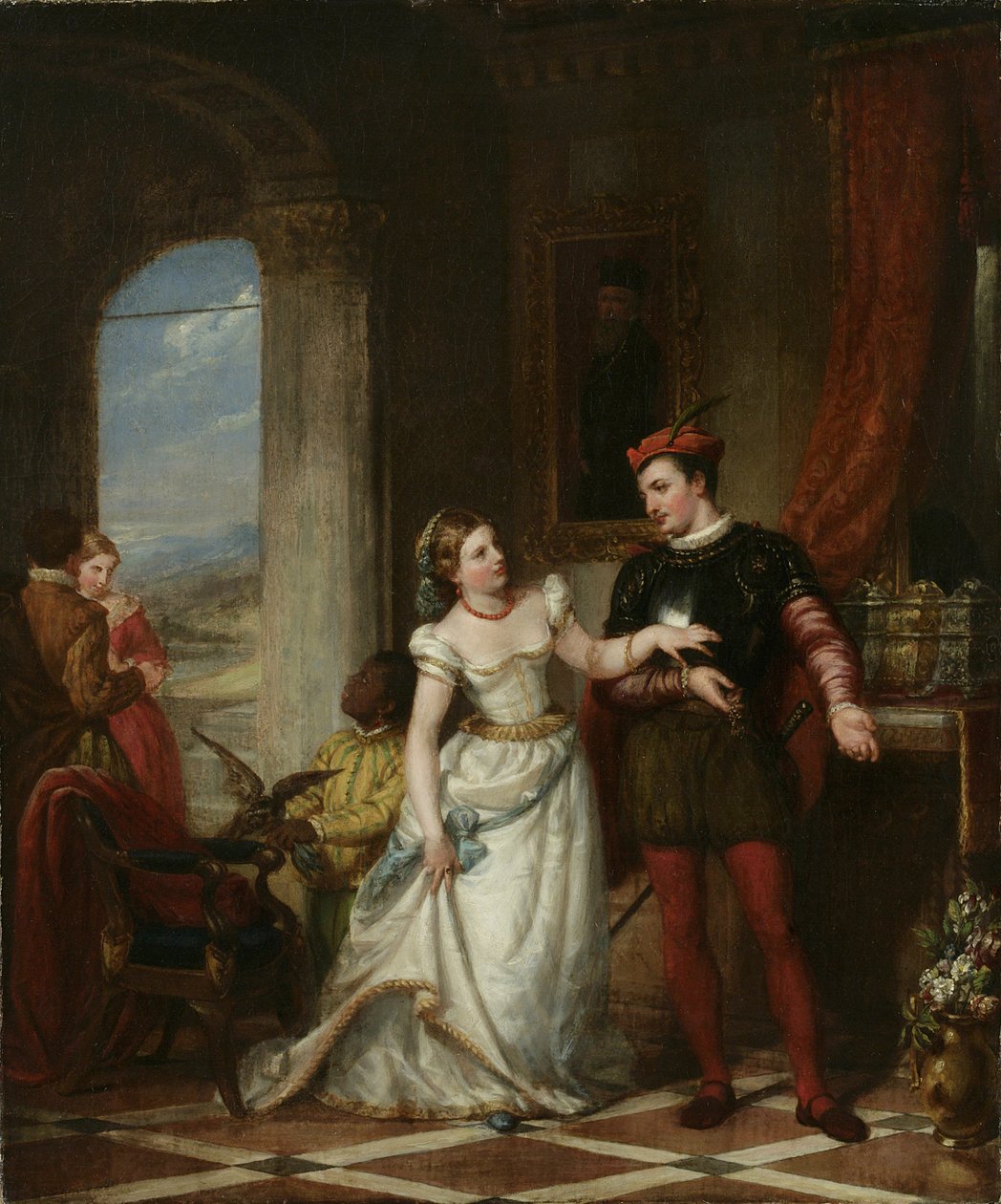 Portia a Bassanio - od kupce benátského, 1865 od Henry Peters Gray
