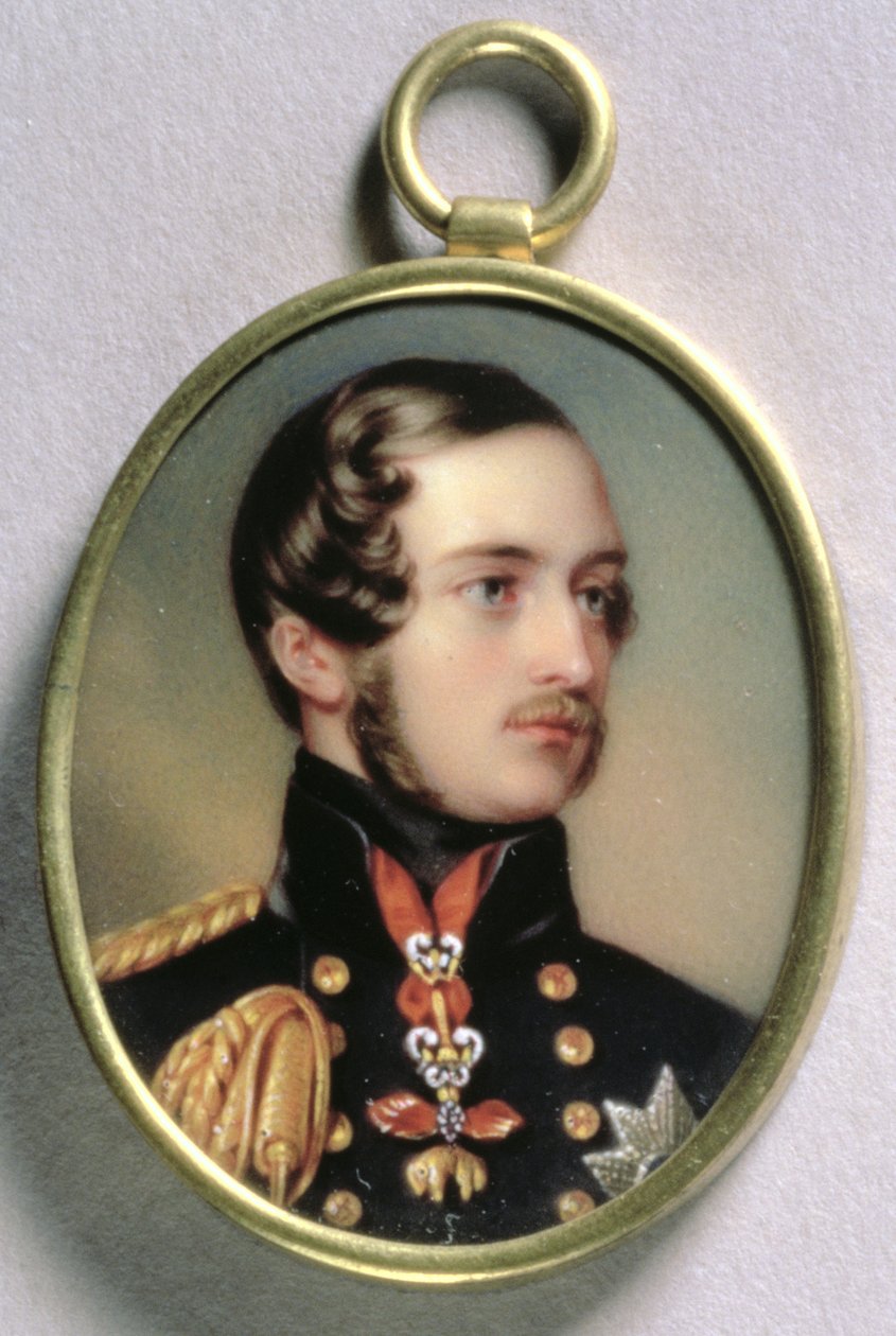 Portrétní miniatura prince Alberta, 1842 (wc na smaltu na zlatě) od Henry Pierce Bone
