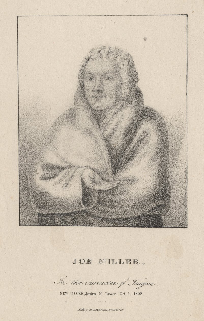 Joe Miller v postavě Teaguea, 1838 od Henry R. Robinson