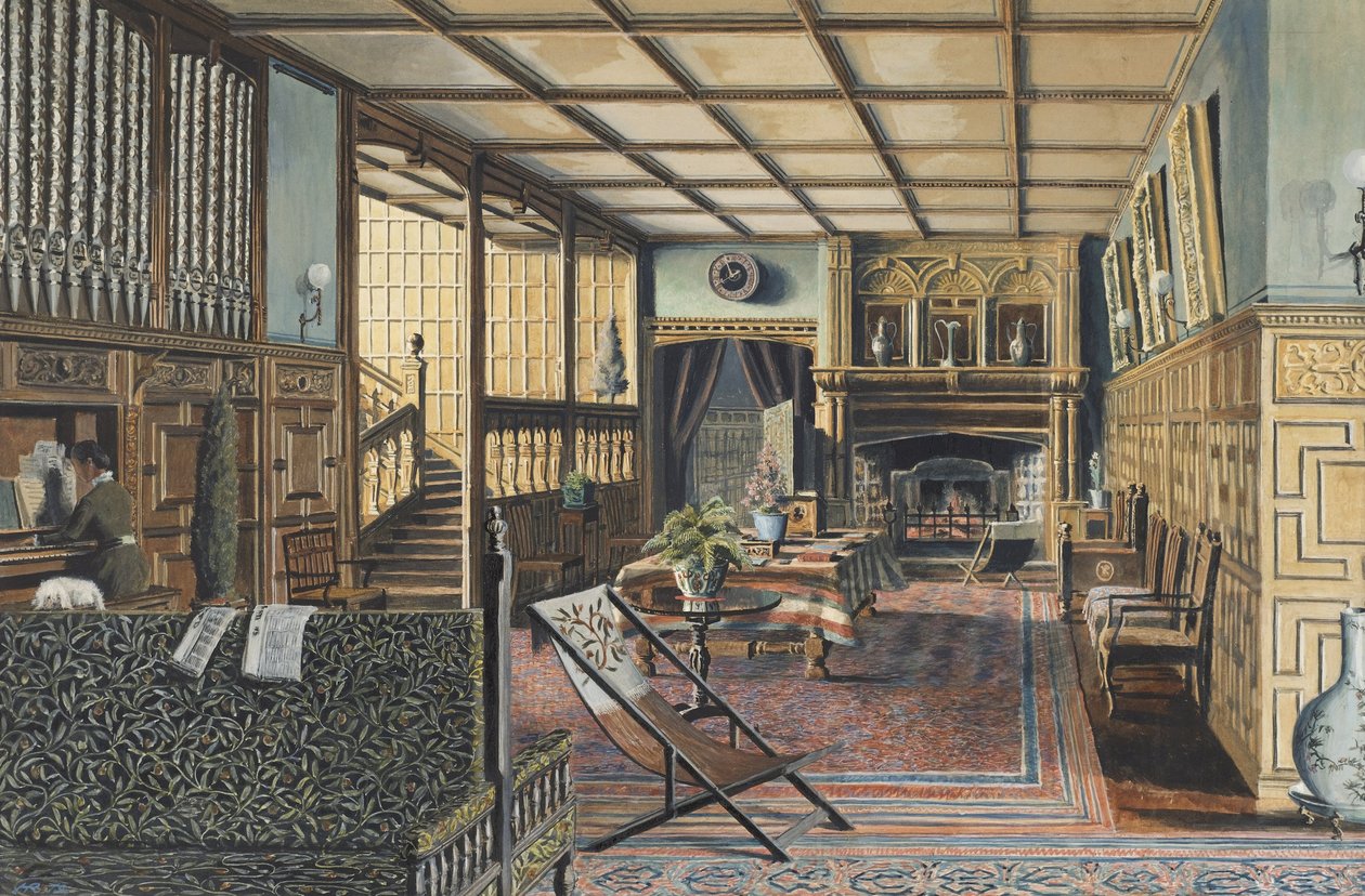 Interiér Hall Place, Leigh, poblíž Tonbridge, Kent od Henry Robert Robertson