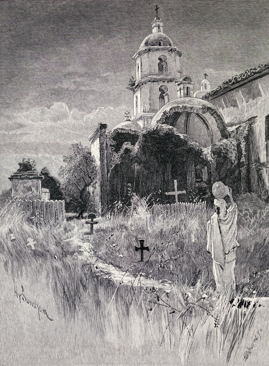Hřbitov a mise, San Luis Rey de Francia, Kalifornie, z 