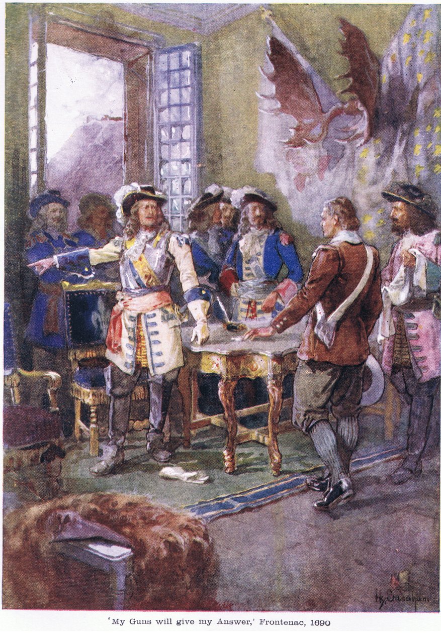 Moje zbraň dá mou odpověď Frontenac, 1690, kolem 1920 od Henry Sandham