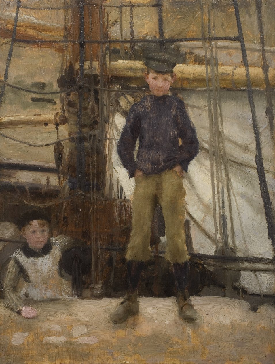 Dvě děti na palubě od Henry Scott Tuke