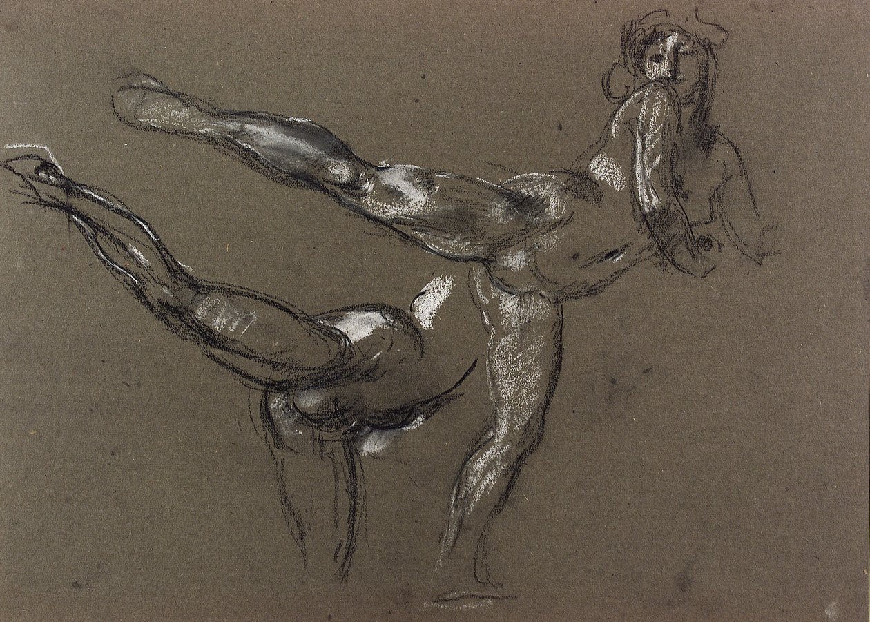 Dvě studie ženského aktu (křída na papíře) od Henry Tonks