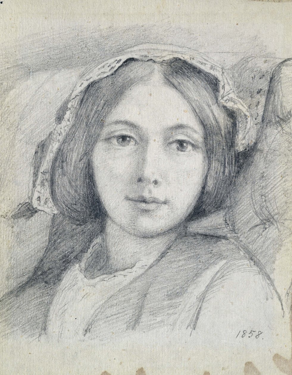 Mary Ellen Meredith, 1858 (tužka na položený papír) od Henry Wallis