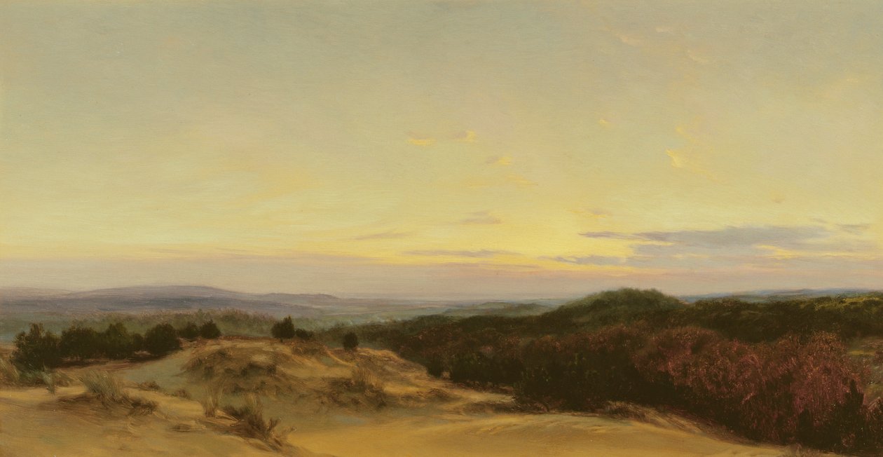 Západ slunce nad krajinou od Henry William Banks Davis