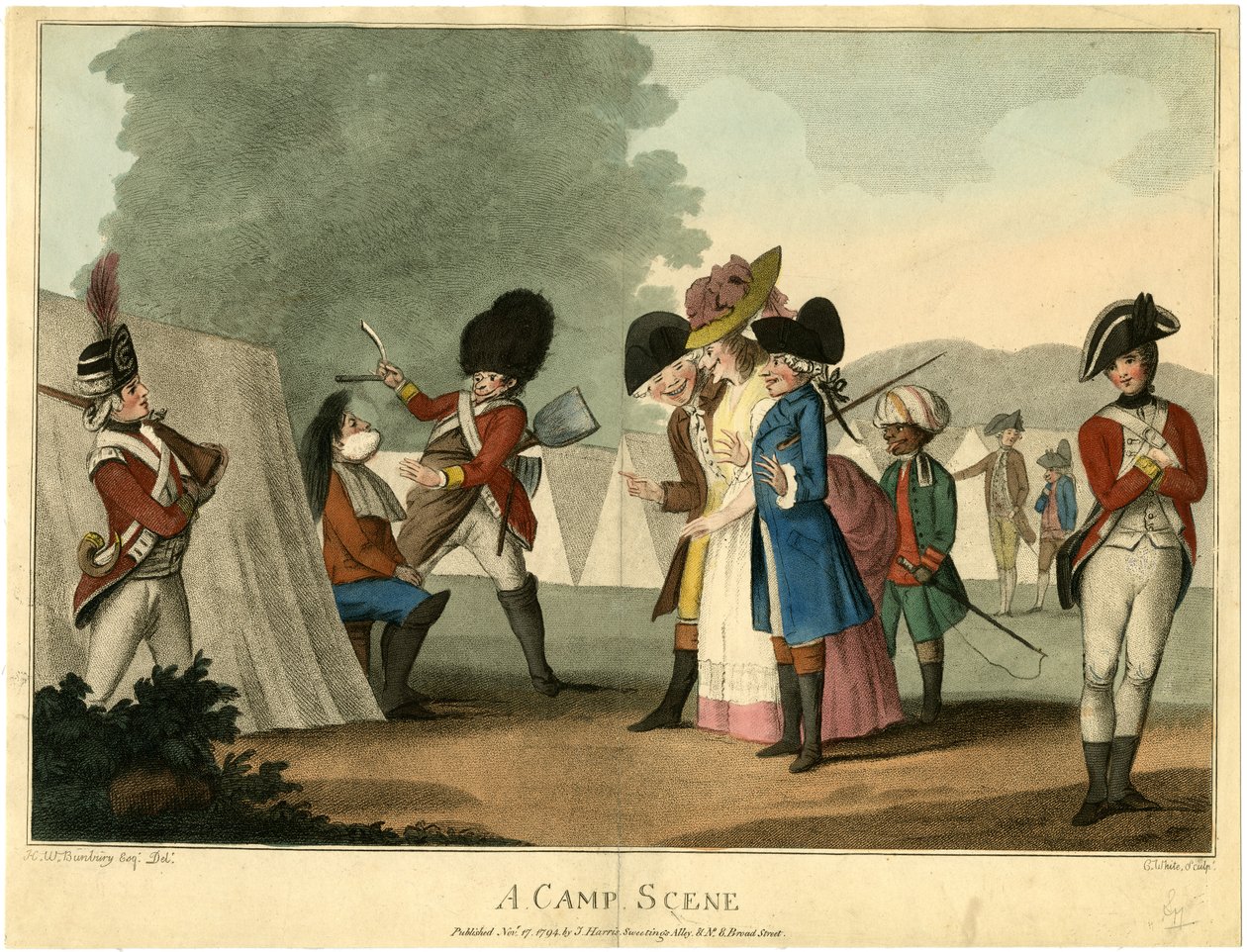Táborová scéna, 1794 od Henry William Bunbury