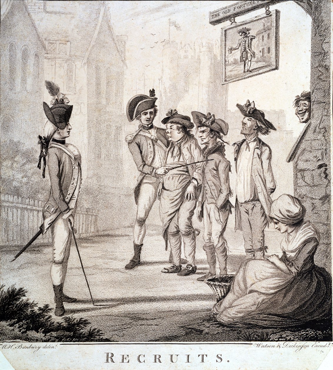 Rekruti, vyryli Watson a Dickinson, 1780 od Henry William Bunbury