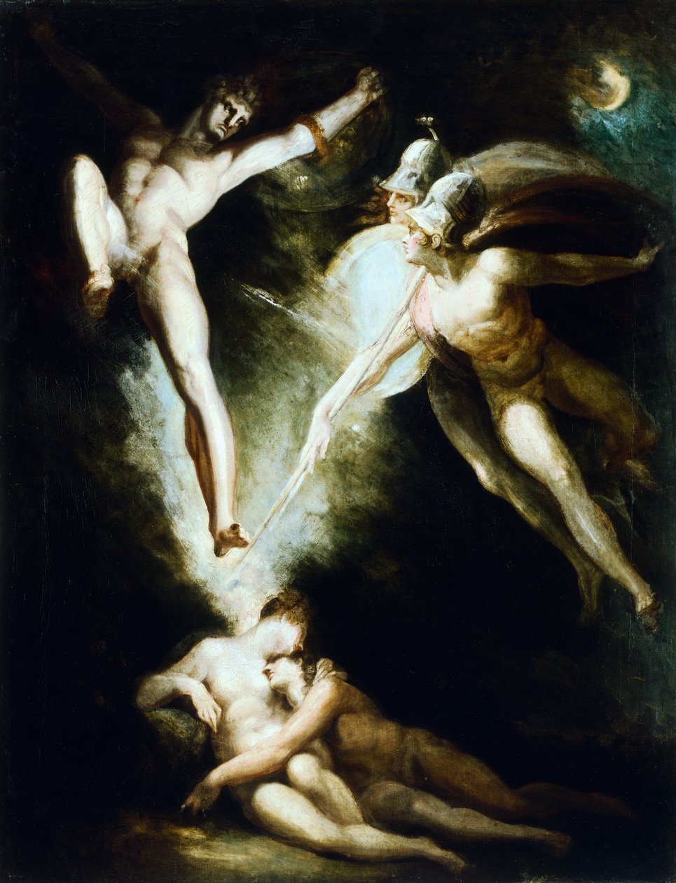 Satan se dotkl Ithurielovým mečem Johann Heinrich Fussli (1741-1825) od Johann Heinrich Füssli