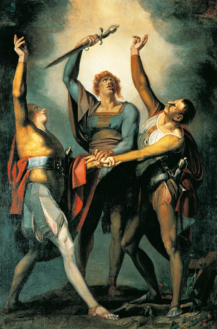 Tři konfederace během Rutliho přísahy od Johann Heinrich Füssli