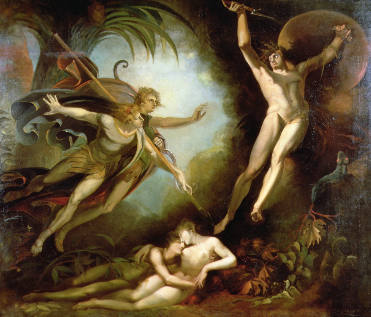 Satan počínaje dotykem Ithurielova kopí od Johann Heinrich Füssli