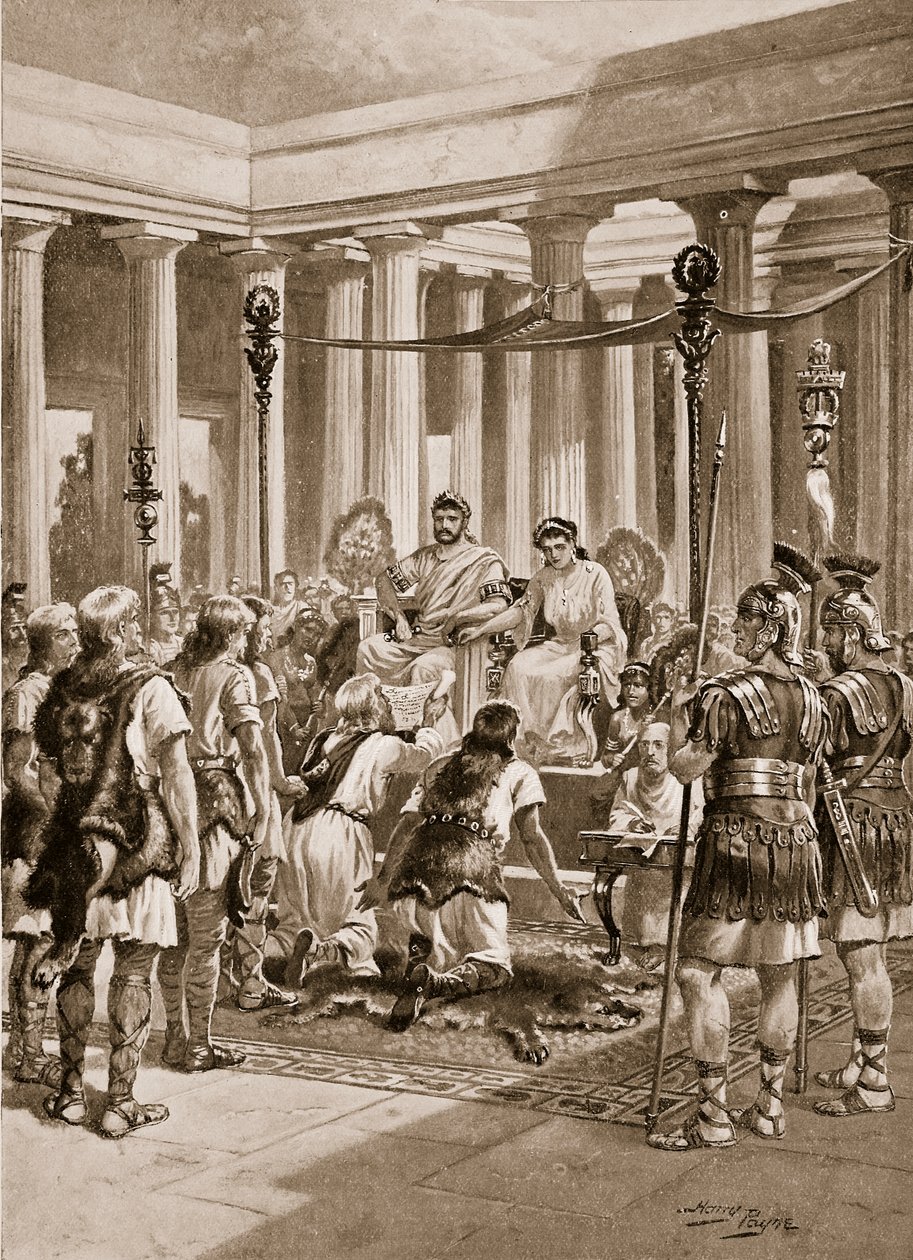 „Sténání Britů“, ilustrace z „Dějiny národa“ od Henry A. Payne