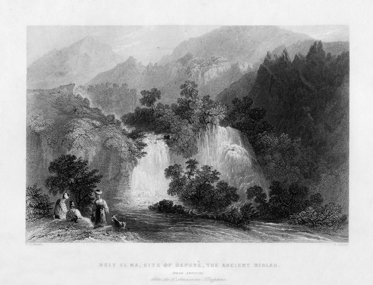 Beit-El-Ma, místo starověkého města Riblah, Izrael, 1841. od Henry Adlard