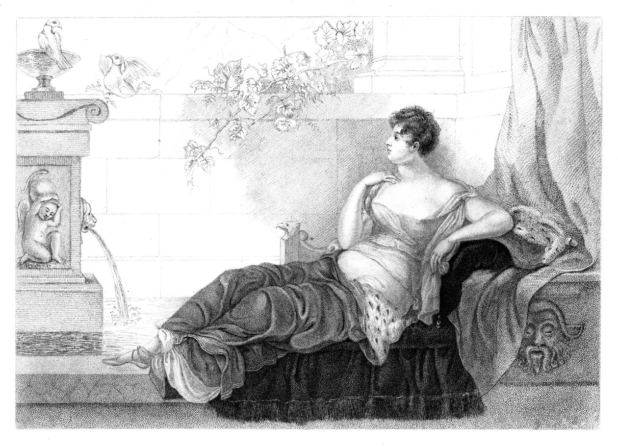 Mary Robinson 1757-1800, anglický básník a romanopisec, 1830. od Henry Adlard