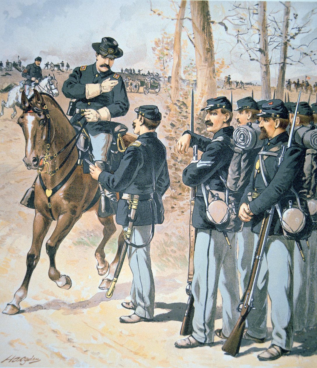 Uniformy kampaně federální armády (akvarel na papíře) od Henry Alexander Ogden