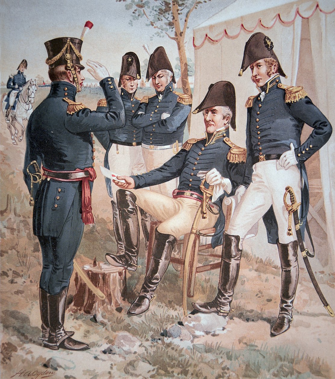 Generál Andrew Jackson (1767-1845) a jeho štáb v poli od Henry Alexander Ogden