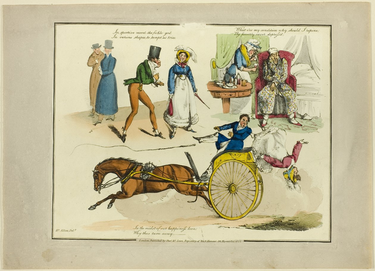 Deska od ilustrací k populárním písním od Henry Alken