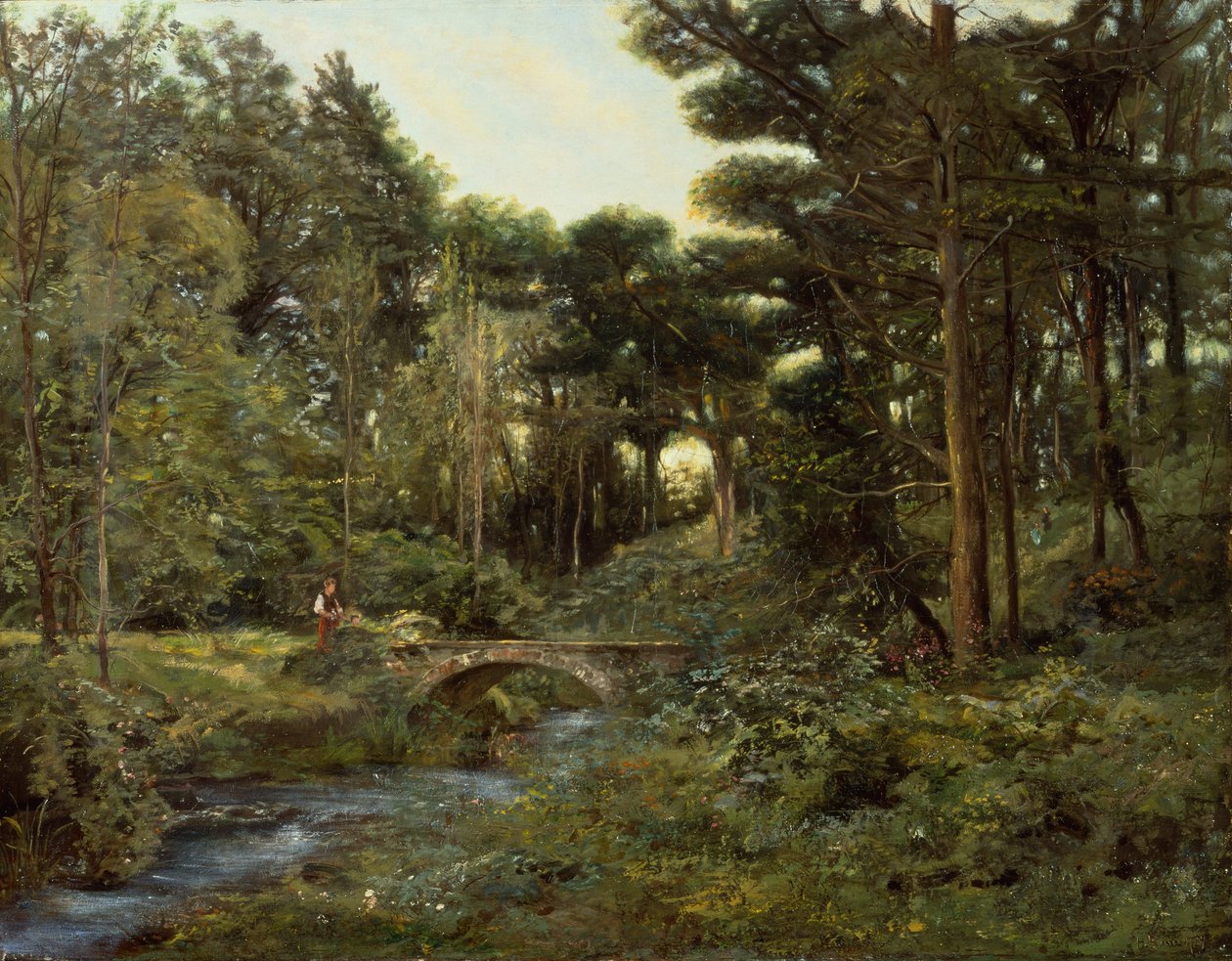 Zalesněná krajina (olej na plátně) od Henry Arthur Bonnefoy