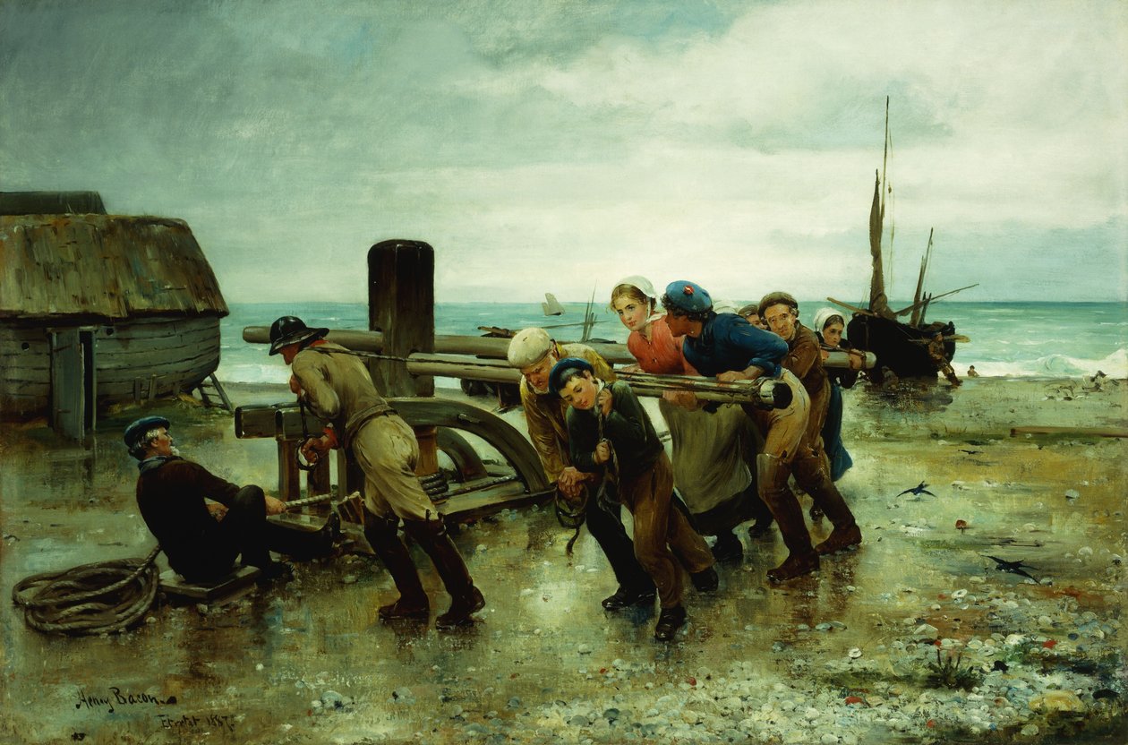 Tahání lodi, 1887 od Henry Bacon
