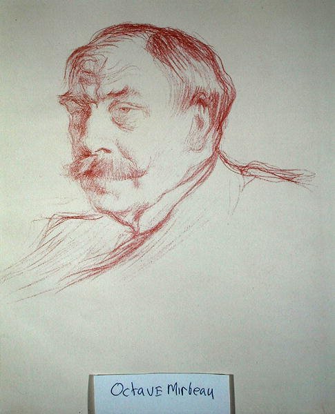 Octave Mirbeau (1848-1917) 1901 (červená křída na papíře) od Henry Bataille